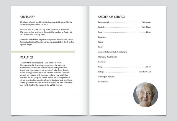 Booklet Order Of Service