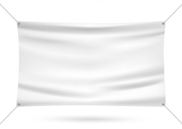 White mock up vinyl banner
